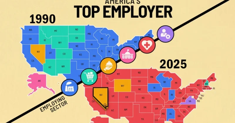 Mapped: America’s Top Employment Sector by State (1990 vs. 2025)