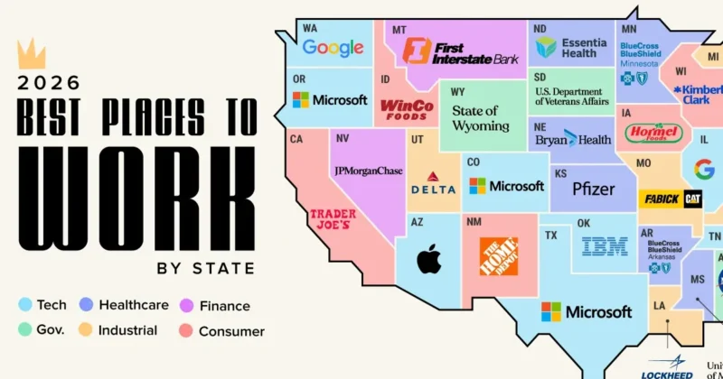 Mapped: The Best Employer in Every U.S. State